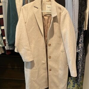 Abercrombie & Fitch Cream Dad Coat